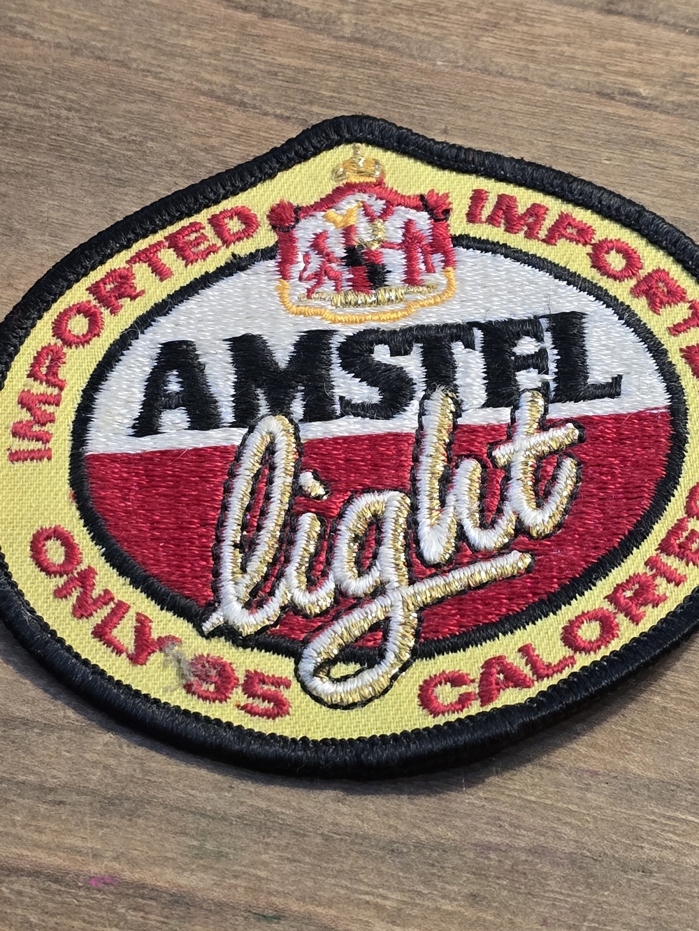 Vintage Amstel Light Embroidered Neer Patch Classic Red, White, and Yellow Logo
